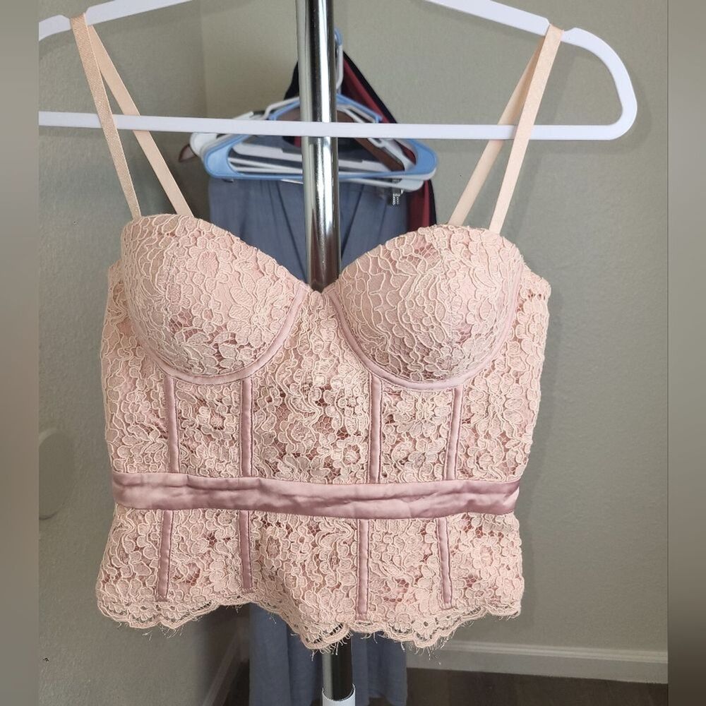 House of CB Lace Bustier in Blush Pink